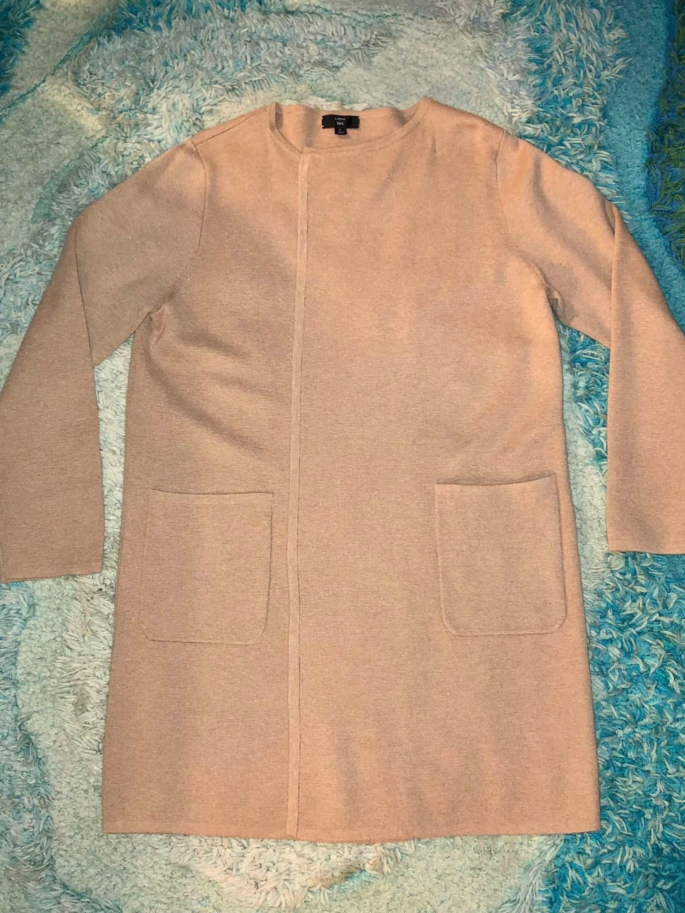 J.Crew Juliette Collarless Sweater-Blazer Size L